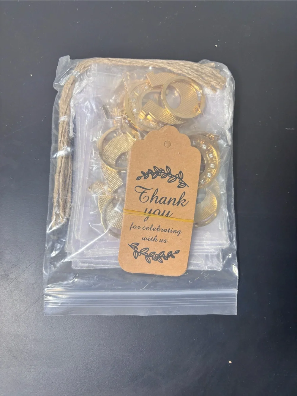 Party Thank You Tags with Gold Horseshoe Accents - Set of Favor Supplies